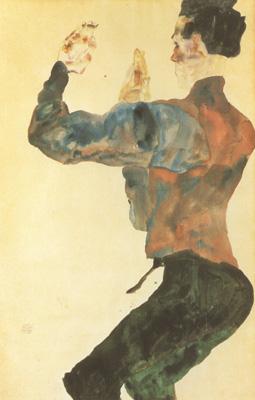 Egon Schiele Self-Portrait with Raised Arms,Back View (mk12) Germany oil painting art